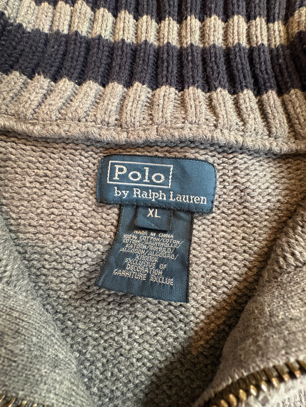 Polo Ralph Lauren Half Zip Strickpullover Vintage XL